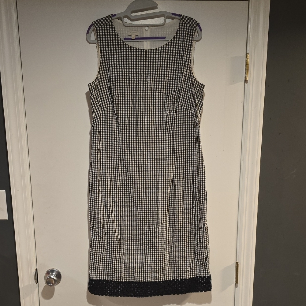 Talbots Black and White Checkered Dress